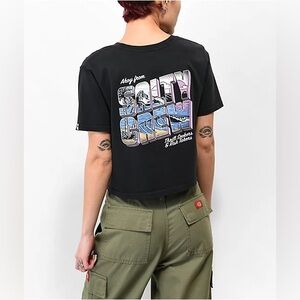 Salty Crew Ahoy Black Crop T-Shirt